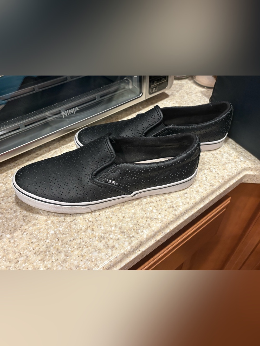 Vans Black Perforated Slip-On Sneakers